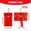 Hopzab 2 Pcs Chinese Silk Red Envelopes, Traditional Lucky Money