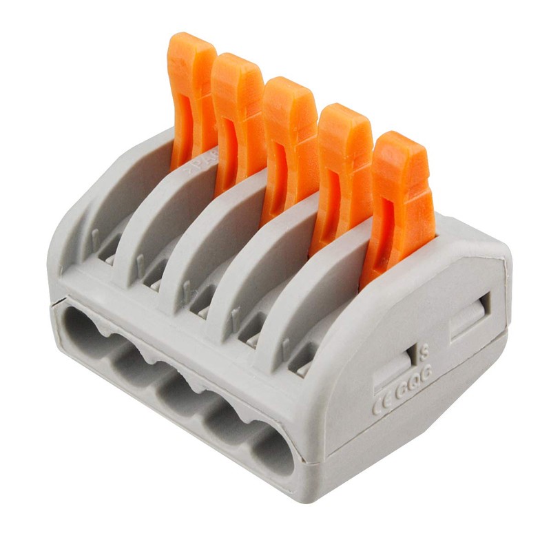 50 Pcs Lever Connectors Nuts 5 Conductor Combination Compact Wire