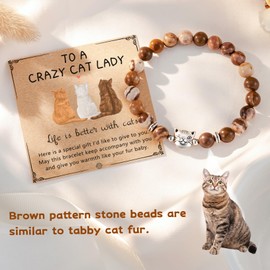 Lanqueen Cat Gifts for Cat Lovers Tabby Cat Crazy Cat Lady Gifts Gifts Cat Bracelet Cat Lover Gifts for Women Cat Mom Gifts Birthday Christmas Gifts