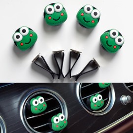 Car Air Vent Clip Air Freshener, Cute Frog Design Fragrance Diffuser for Car AC Outlet, Air Conditioner Decorative Car Accessory (4pcs)