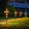 HUYIENO Solar Cross Garden Stake Lights 38inch Metal Outdoor Waterproof