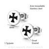 BOBIJOO Jewelry - earrings Nail Cross of Malta Black Mixed