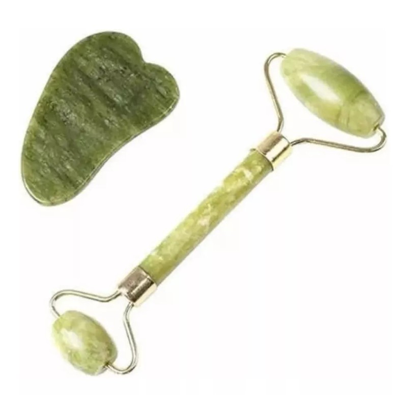 RIVERSOFY Rodillo Jade + Gua-sha Tonificante + 6 Mascarillas Coreanas