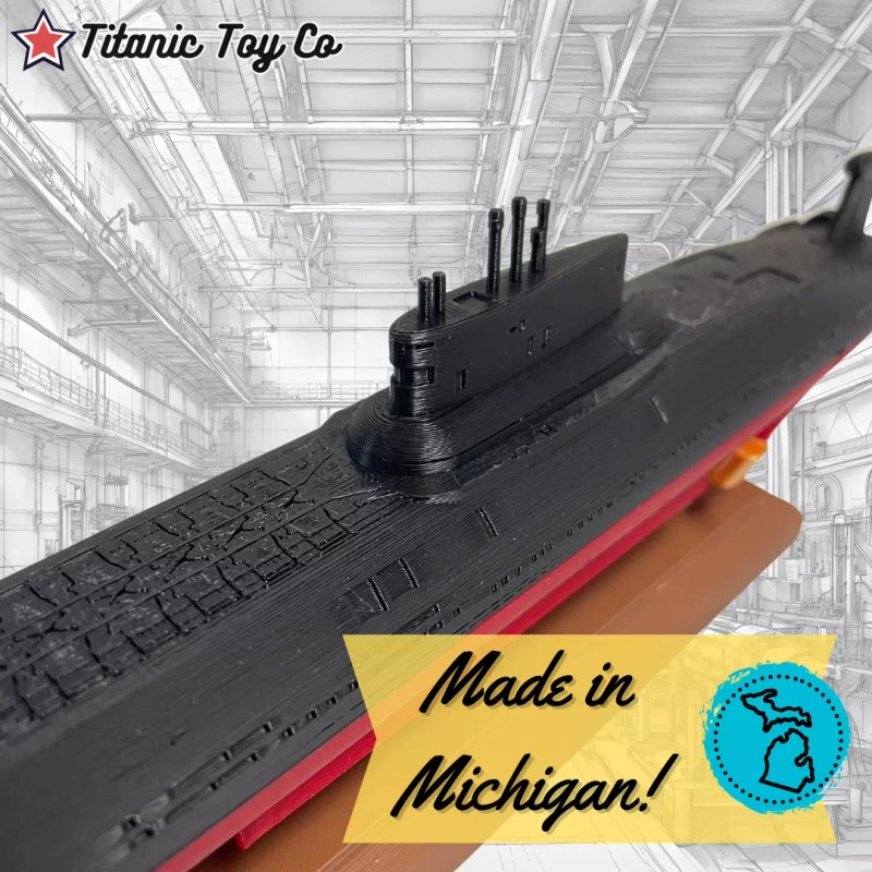 12” Tyhpoon Submarine Toy With Removable Stand ColdWar submarine