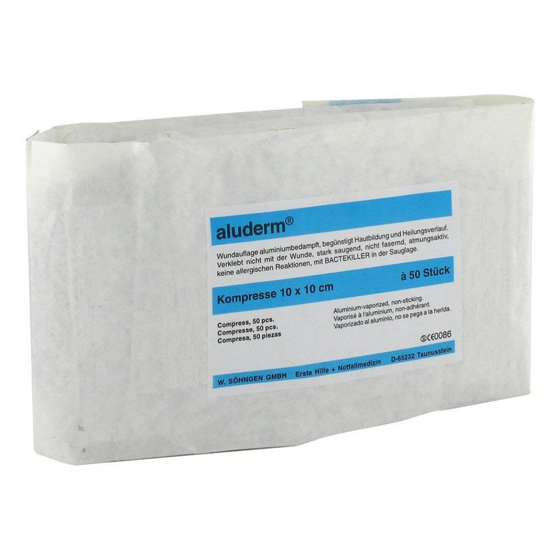 ALUDERM Compresses 10 x 10 cm Pack of 50