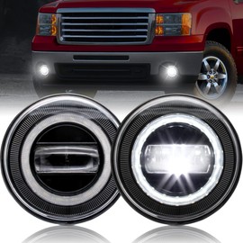KEWISAUTO LED Fog Lights with Daytime Running Lights for GMC Sierra 2007-2014, Bumper Driving Fog Lamps w/DRL for 2007 2008 2009 2010 2011 2012 2013 2014 GMC Sierra 1500 2500HD 3500HD Accessories