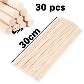 LABUYI 30 Pieces Bamboo Craft Sticks, 6 mm Diameter x 30 cm, for Arts and Crafts Projects, Decorations, DIY Activities