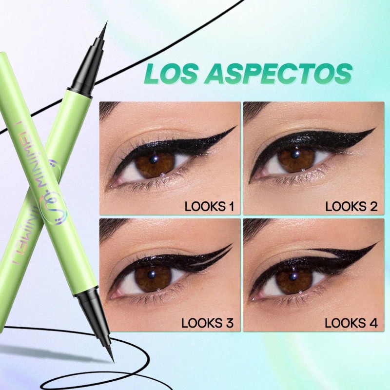 Minimeli Delineador De Ojos Plumín Indeleble Impermeable Negro