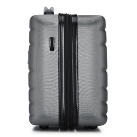 WITTCHEN Cosmetic Case Travel Suitcase Carry-On Cabin Luggage Hardshell Made of ABS Combination Lock Globe Line Grey