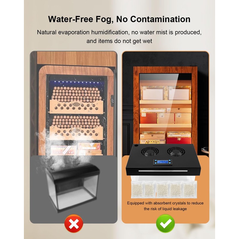 Electric Humidifier for Cabinet with Humidity Temperature Control, 110V Circulating