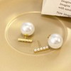 14K Gold Plated Freshwater White Stud Pearl Earrings Hypoallergenic Cubic