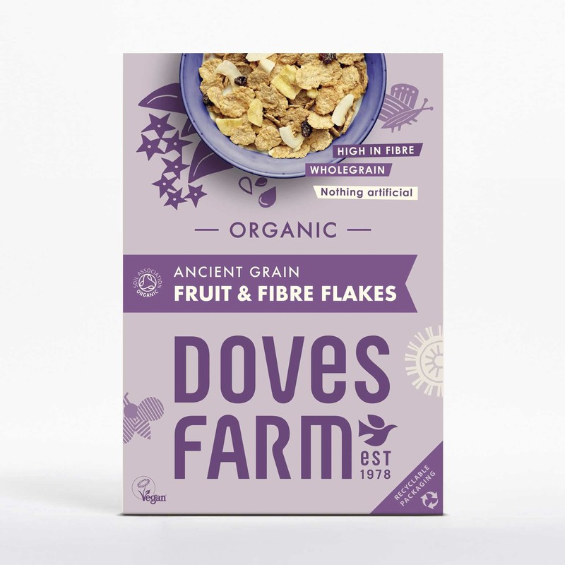 Doves Farm Gluten Free and Organic Fibre Flakes, 375 gram