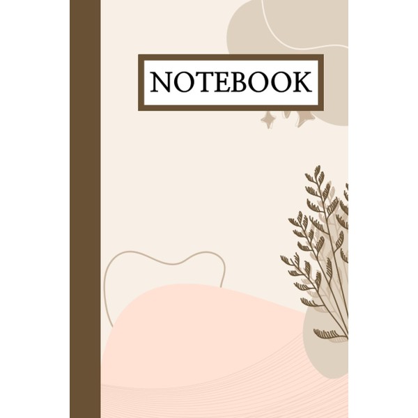 Notebook: Beige Brown Aesthetic Floral Notebook