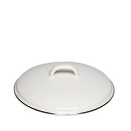 Riess, 0101-033 Lid with Chrome Rim 12 cm, Classic White, Diameter 12 cm, Height 4 cm, Enamel, White, Induction
