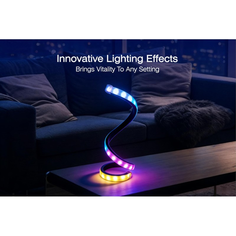 Modern RGB Spiral Table Lamp,Cool night lights,Portable USB Powered lamp