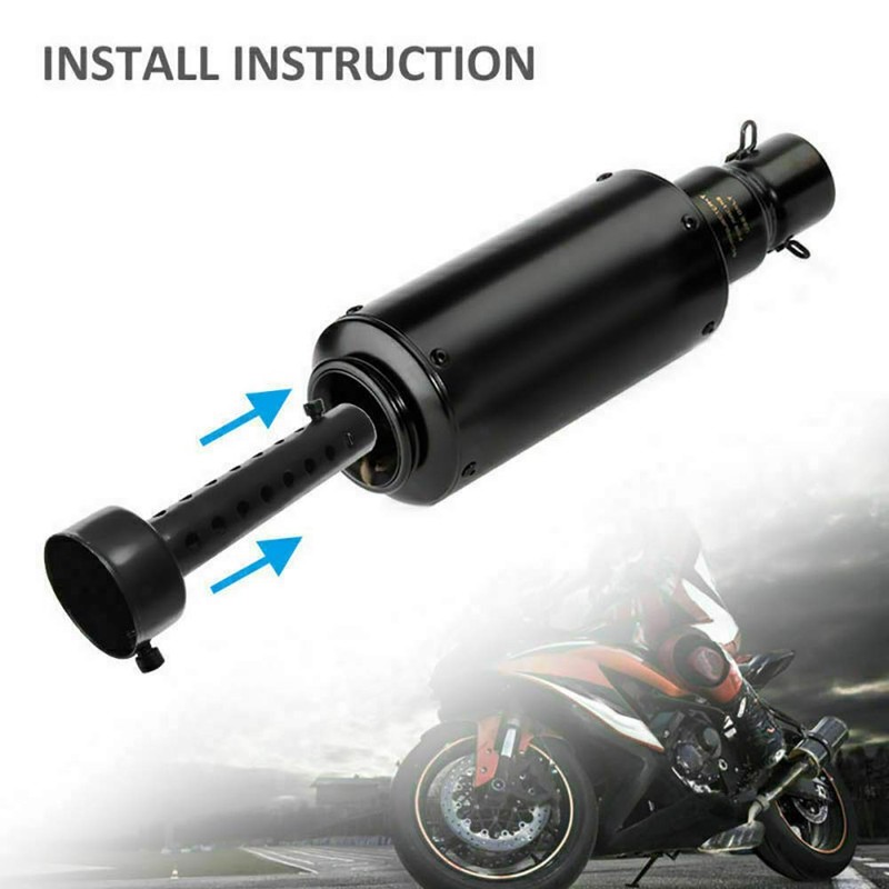 Riloer 2pcs Universal 48 mm Motorcycle Exhaust Silencer Motorcycle Muffler