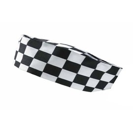 IBEX Polycotton Plain Skull Caps Professional Catering Hat for Chefs, Cooks, Bakers, Mens and Womens, Black White Check (Pack of 5)