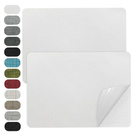 WILDREEDS 2 Pcs 8 x11 Inch Linen Repair Patches, Self-Adhesive Fabric Patch for Sofas, Couch, Furniture,Tote Bags, Car Seats (White)