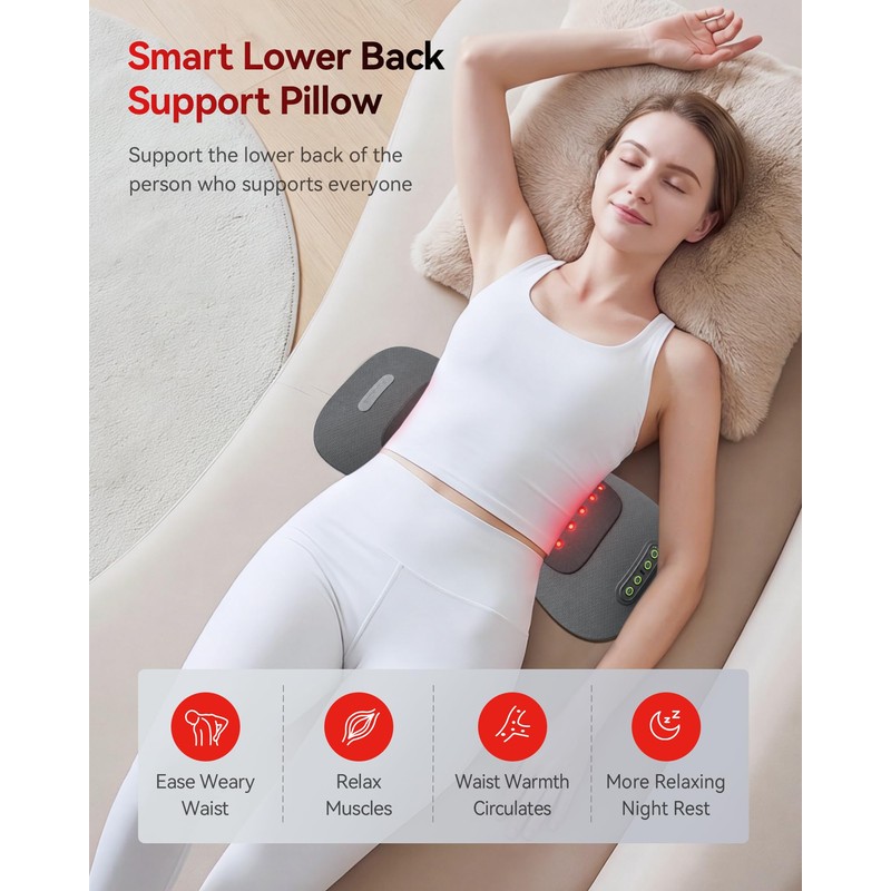 4-in-1 Lumbar Massager with Red Light 660/850nm Cordless 5000mAh