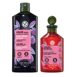 Yves Rocher Set Capilar Brillo Revelador Rubios, Blancos y Grises: Shampoo Iluminador (300 Ml) + Enjuage Capilar con Vinagre de Frambuesa (150 Ml)