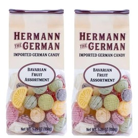 Hermann The German Hard Candy – 5.29Oz 2pk German Candy from Germany – Delicious Fruit Hard Candy – Gluten Free Candy for Snacking, Office, Home – Intense Fruity Flavors, Long-Lasting Aftertaste