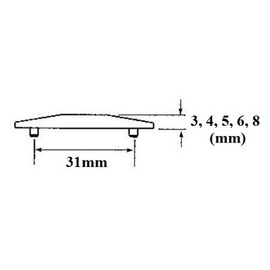 Cockspur Window Handle Wedges/Striker Plate - 3mm, 4mm, 5mm, 6mm, 8mm (3mm)