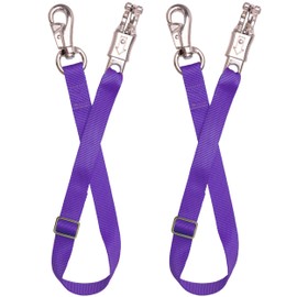 Adjustable Trailer Tie （2 Pack）-Horse Trailer Nylon Strap Tie，Adjusted from 25 to 37” (Purple)