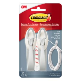 Command Cord Organizers Damage Free Hanging Strips for Home and Office 2 Pack