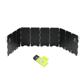CAMPINGMOON Stove Windshield 5.5 inches High 10 Plates Aluminum w/Oxidation Coating for Camping Outdoor Black BKYD-8