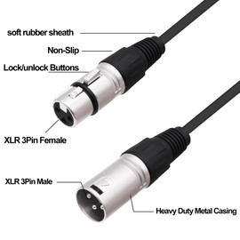 YARCHONN XLR Splitter Audio Y Cable Adapter 1 Female to 3 Way Male XLR Balanced Microphone Audio 1 to 3 Splitter Cable for Mixer Amplifier Camera 0.6 m / 1.96 ft (1 Female to 3 Male)