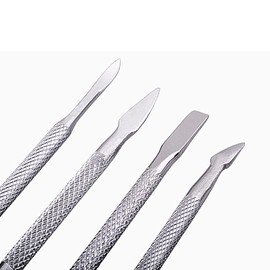 ccHuDE 4 Pcs Dual Ended Stainless Steel Cuticle Pusher and Spoon Nail Cleaner Cuticle Remover Manicure Pedicure Nail Tools