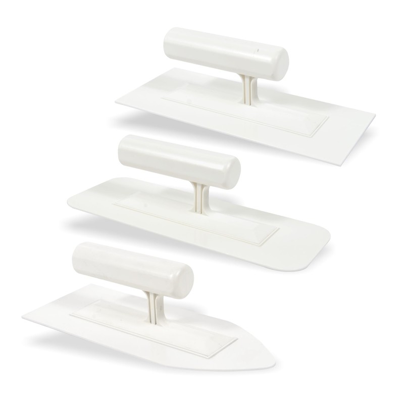 Nichiyo Plastic Trowel Kit 3 Piece Round&Square&Tipped End Finishing Trowels