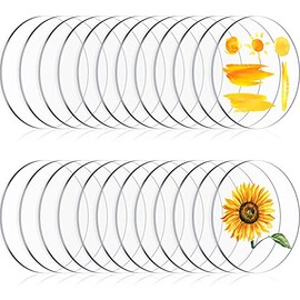 24 Pieces Acrylic Circle Discs Transparent Discs for Painting, Thick Clear Round Acrylic Sheet Acrylic Ornaments Acrylic Circle Disc Ornament Blanks for DIY, Art Crafts, Engraving (1.5 Inch)