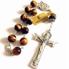 elegantmedical 10MM Tiger Eye Beads Catholic Prayer one decade rosary