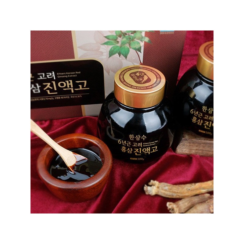 한삼수 6년근 고려 홍삼진액고 500gx2병 (선물용보자기) Hansamsu 6-Year-Old Red Ginseng