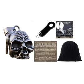 THE RIDE BELL Skull 3-D Weed Leaf RIDE BELL 4 ALL Harley Deluxe Bagger Softail Deluxe Biker