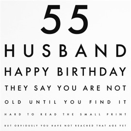 Hunts England - Husband 55th Funny Birthday Card - 55 Husband - Happy Birthday - Fun Birthday Card - Letters Collection