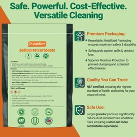Sodium Percarbonate - 5 Pound - Premium Oxygen Bleach Powder - Solid Hydrogen Peroxide - Multipurpose Cleaner - Color Safe Laundry Stain Removal, Dishwasher, Deodorizer - Industrial Grade Strength