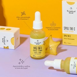 Tropical Heal - Spill The C Serum Facial Vitamina C Iluminador Antioxidante con Carambola y Ácido Ascórbico 10% - Piel Radiante y Suave, 30 ml