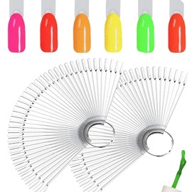 100-Piece Nail Swatches Sticks in Transparent, Detachable Practice Nails Sticks for Beginner, Nail Art Tips Nail Display for Salon