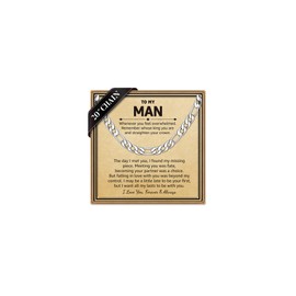 IEFLIFE Figaro Chain Gifts for Men - Mens Necklace Gifts for Him, Fathers Day Anniversary Birthday Gift for Him, 6mm Width Stainless Steel Figaro Chain for Men Jewelry