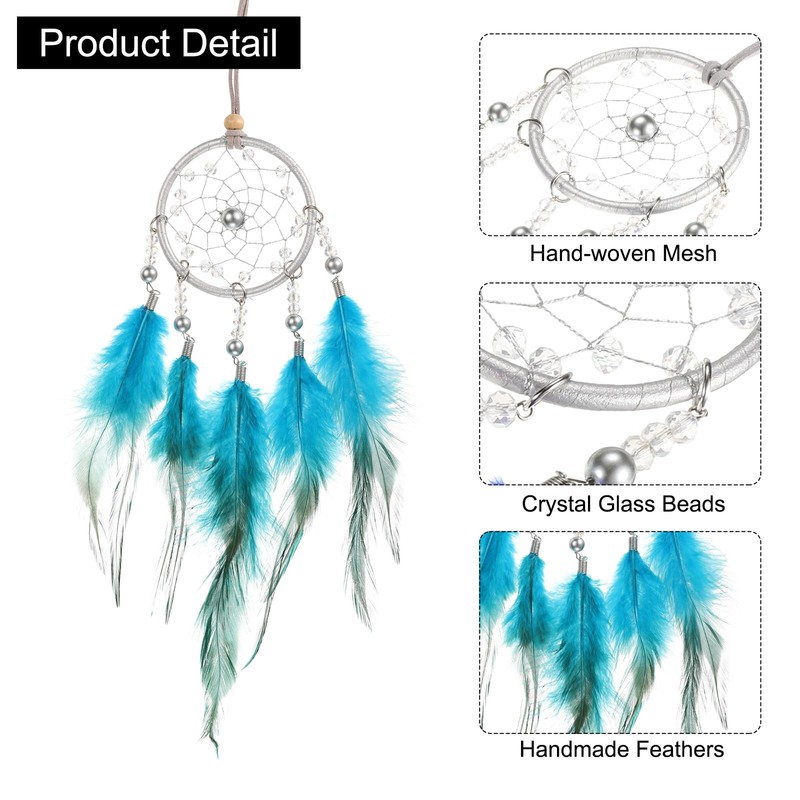 sourcing map 2pcs Dream Catchers with Crystal Beads Wall Decor