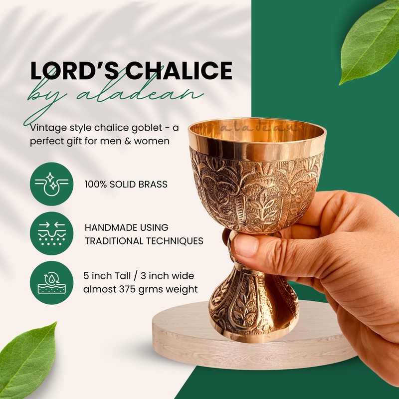 Medieval Goblet Lord's Vintage Chalice | 1x Solid Brass Royal