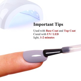 Gel Polish, 0.5 Fl Oz Light Gray Gel Nail Polish Autumn Winter Soak Off LED UV Purple Gray Gel Nail Polish Art Starter Manicure Salon DIY Nail Gel Polish