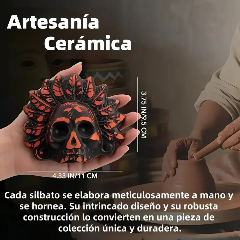 Silbato De La Muerte Azteca Réplica Prehispánica Gritohumano