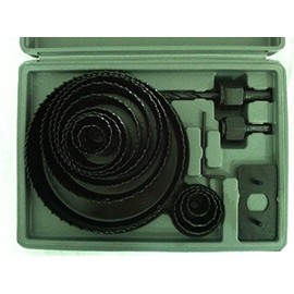 Hole Saw Drill Bit Kit 16pc w/ Mandrels Saws w/ Case Wood Plastic Sheet Metal