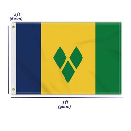 2×3 FT Saint Vincent Flag, Medium 60×90 150D Saint Vincent Outdoor Banner,Double Side Printing American Decor For Patio Garden With Brass Gromment