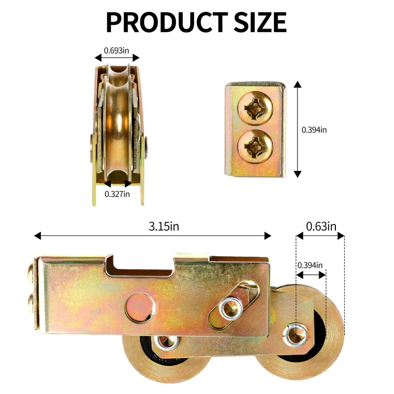 Huazu Sliding Patio Door Tandem Roller Assembly - 1-1/4 Inch