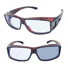 Neo Contrast SC50PHN Dimmable Sunglasses, Night Driving Overglasses, UV Protection, Driving Sunglasses, Made in Japan, Made in Sabae, Hopnik Laboratory, brown demi