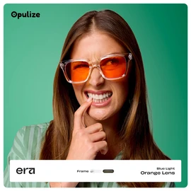 OPULIZE ERA Sleep and Recovery Glasses - Orange Lens - 99.9% Blue Light Blocking - Anti-Reflective and Anti-Glare - UV400 Protection - Oversized Frame - Night Glasses - Black - Men and Women